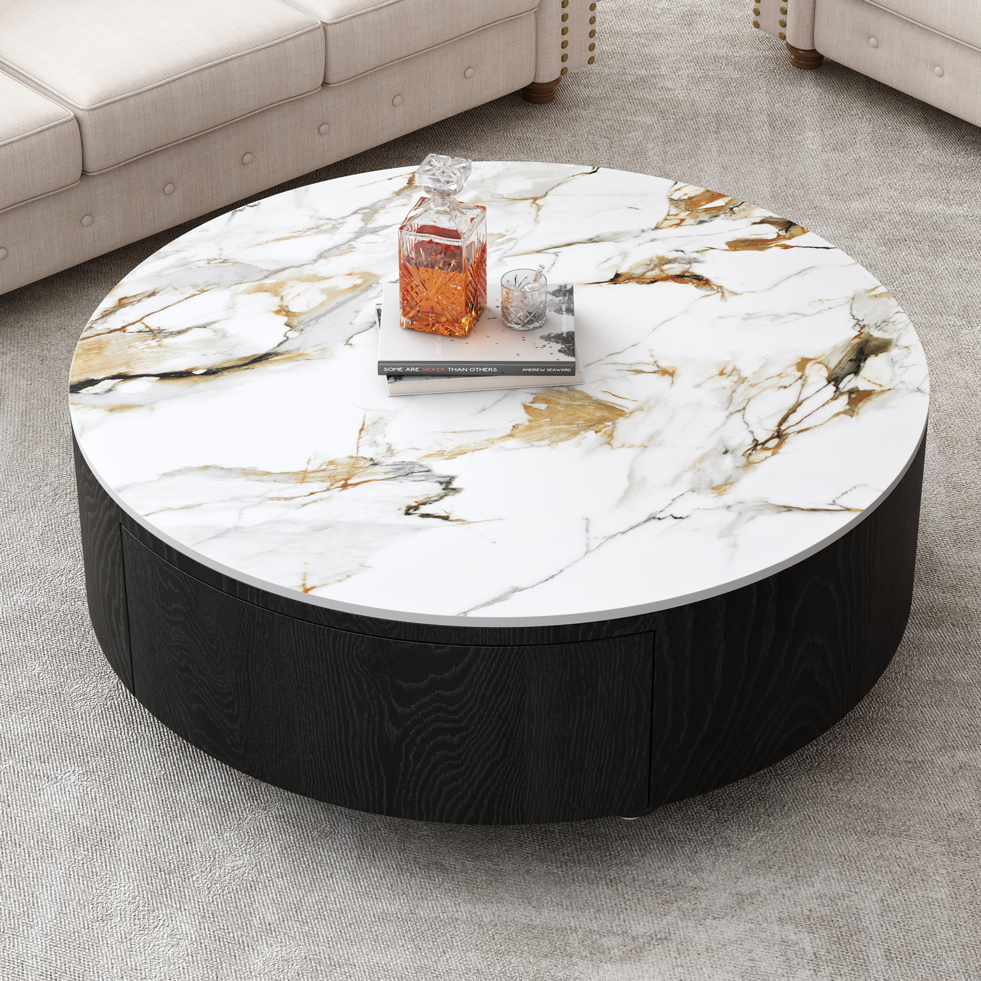 Rustic Round Coffee Tabl